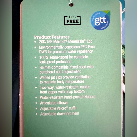 NWTs Marmot Men’s EVODry Clouds Rest Jacket. Size Large - Picture 9 of 11